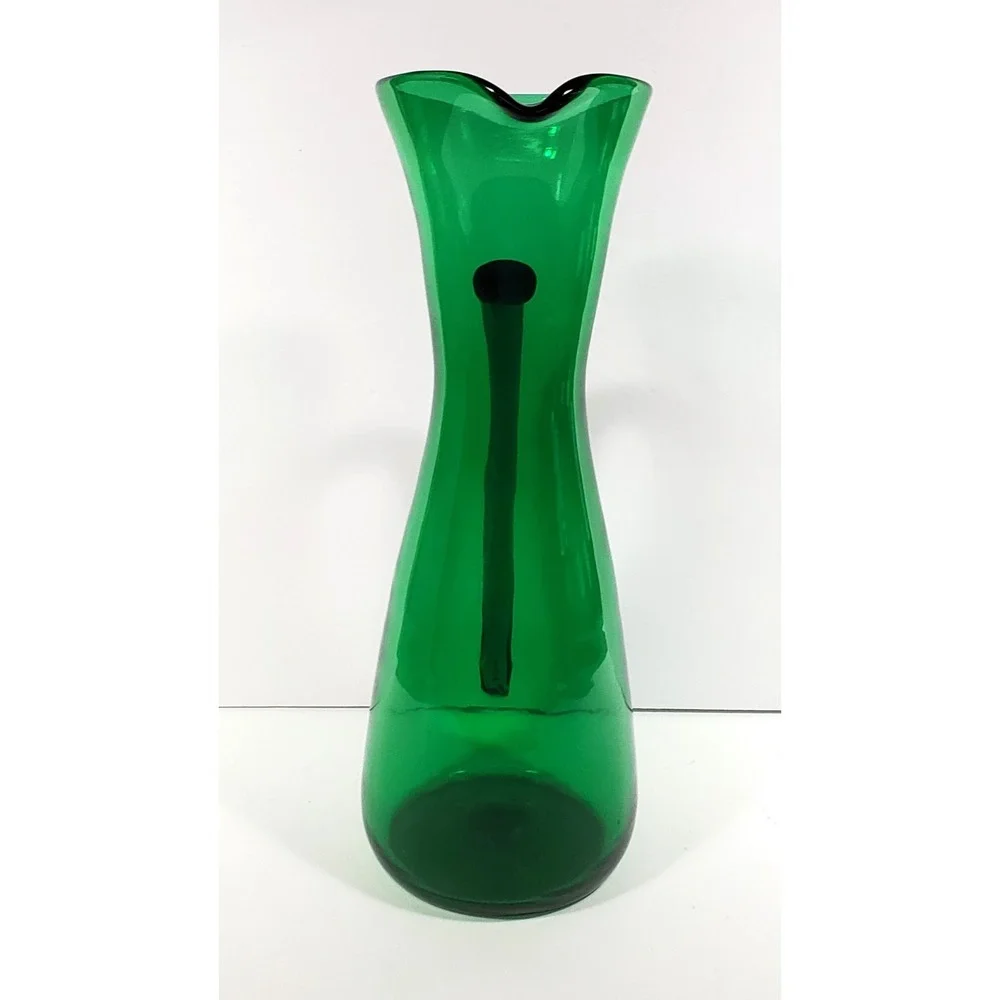 Vintage‎ Indiana Handcraft Glass Pitcher Spring Green 12 1/2